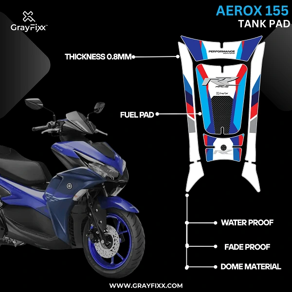 RR Edition Tank Pad for Aerox 155 | Premium 3D Tank Pad, Pack of 1